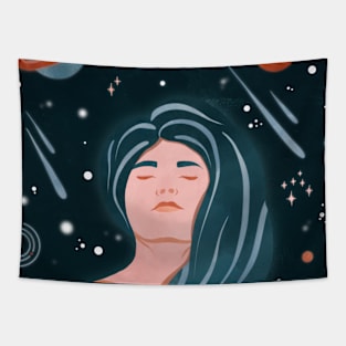 Space Queen Illustration Tapestry