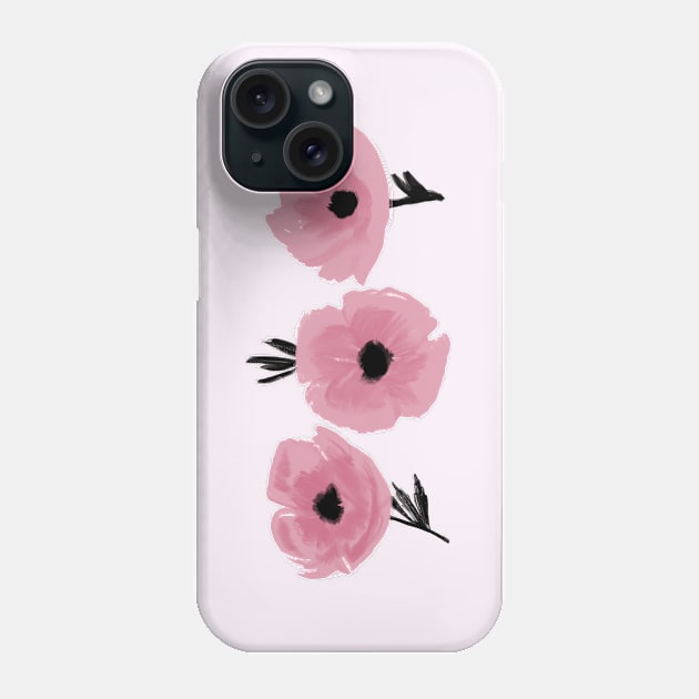 Mauve Abstract Poppies in a Row Phone Case by tangerinetane
