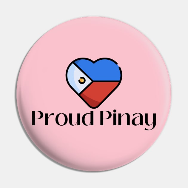 Proud Pinay Philippines flag heart Pin by CatheBelan