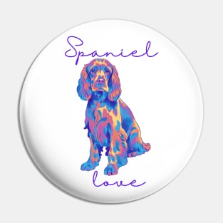 Spaniel Love bright colorful Pin