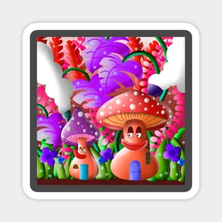 Mushroom Houses Magnet