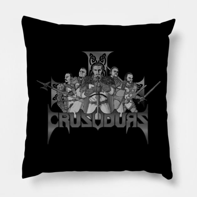 Crusudurs Band Grayscale Pillow by Crusudurs