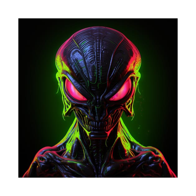 Alien Neon Art 3 by AstroRisq