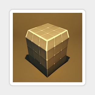 3D Brown Cube Magnet