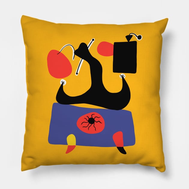 Painting With Yellow Background Pillow by isstgeschichte