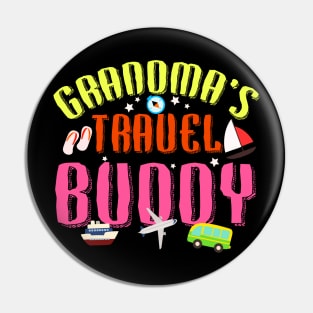 Grandma's Travel Buddy Traveling Adventure T shirt Pin