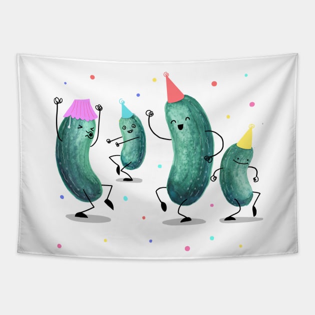 Pickle Party! Tapestry by littleclyde
