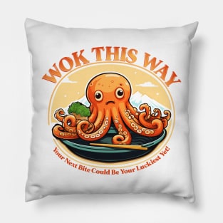 Eight Arms, One Delicious Design Wok This Way! Pillow