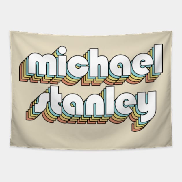 Michael Stanley Retro Rainbow Typography Faded Style Tapestry by Paxnotods