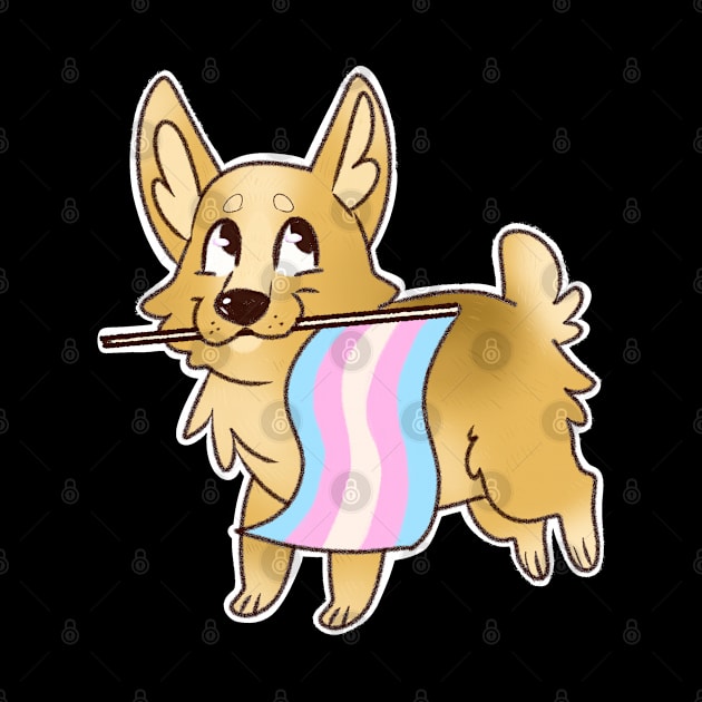 Corgi Trans pride by Clarelurks