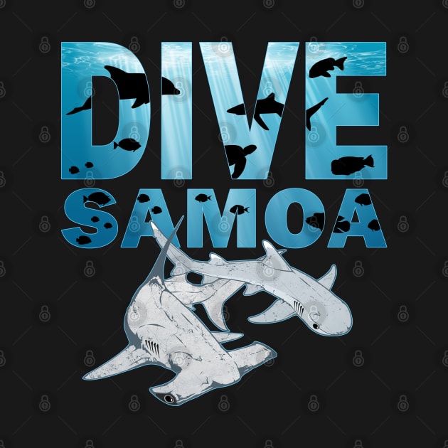 Hammerhead and Whitetip Reef Shark Dive Samoa by NicGrayTees