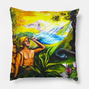 In the Garden, oil painting Pillow