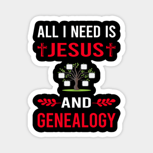 I Need Jesus And Genealogy Genealogist Magnet