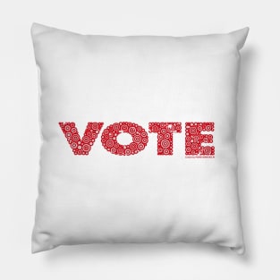 VOTE - Red Distressed Circle Design Pillow