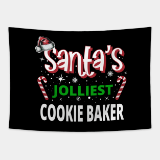 Santa's Jolliest Cookie Baker - Merry Xmas For Funny Christmas Tapestry