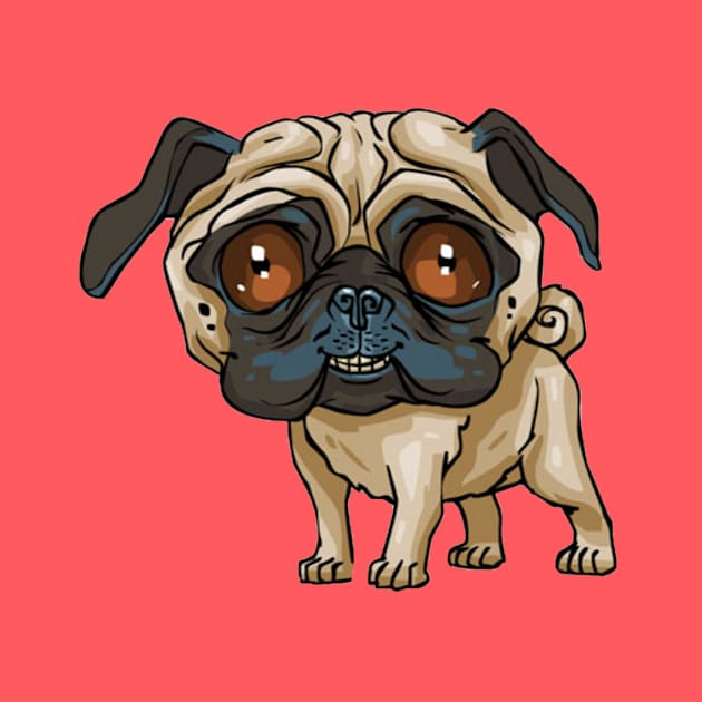 Pug dog. Part of my Pug, three piece character series by amramna