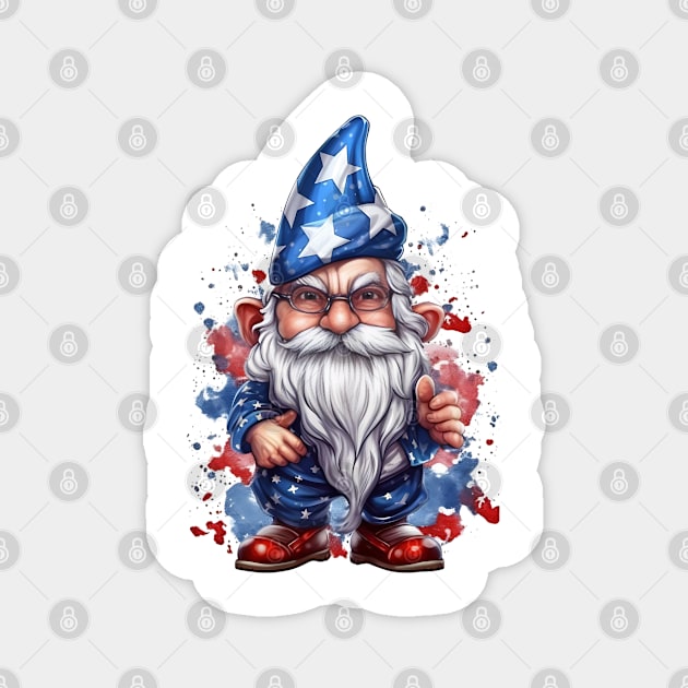 4th of July Gnome #3 Magnet by Chromatic Fusion Studio