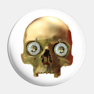 Golden Skull Time Pin