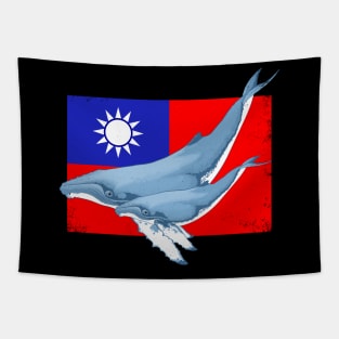 Humpback Whale Flag of Taiwan Tapestry