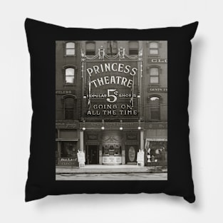 The Princess Theatre, 1910. Vintage Photo Pillow