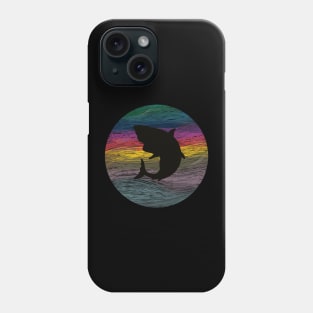 Shark shadow on Deep rainbow Water Phone Case