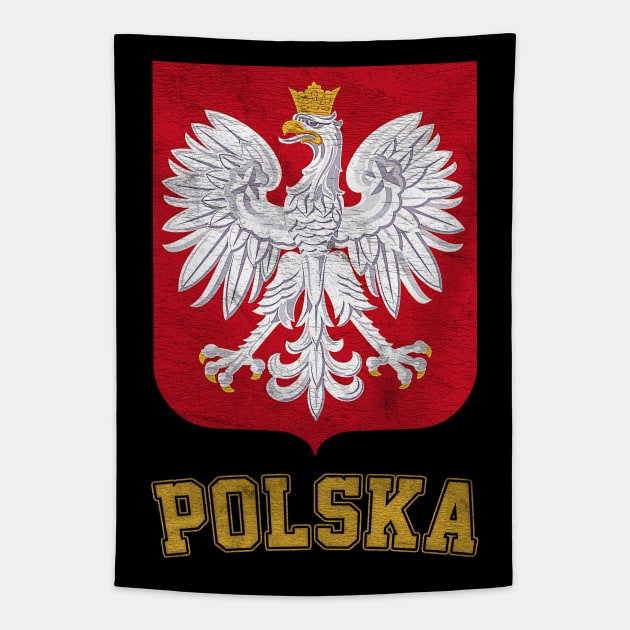 Vintage Style Poland / Polish Eagle Flag Tapestry by DankFutura