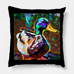 Mallard Duck Painting Pillow
