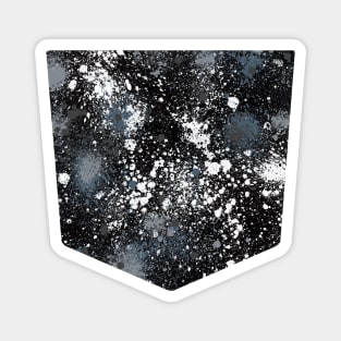 Pocket- ink splatter dust black white Magnet