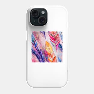 Watercolor feather pattern Phone Case