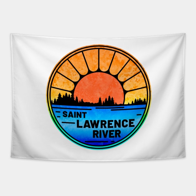 Saint Lawrence River New York Canada Quebec Fishing Seaway NY CA QC Tapestry by TravelTime