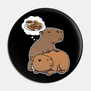 Capybara hungry for Churros Pin