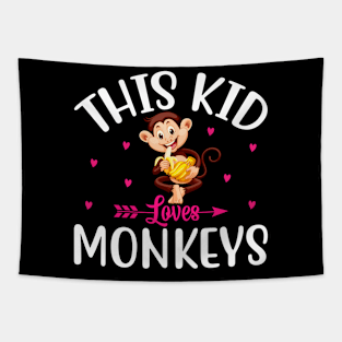 This Kid Loves Monkeys Tapestry