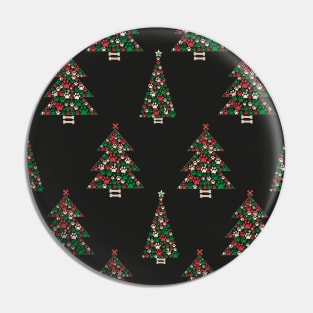 Made of paw print Christmas tree Pin