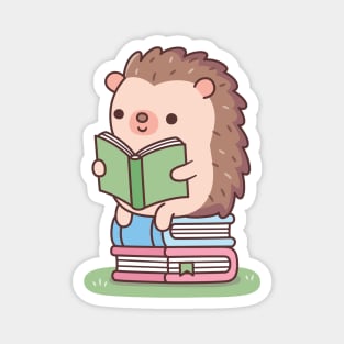 Cute Hedgehog Reading A Book Magnet