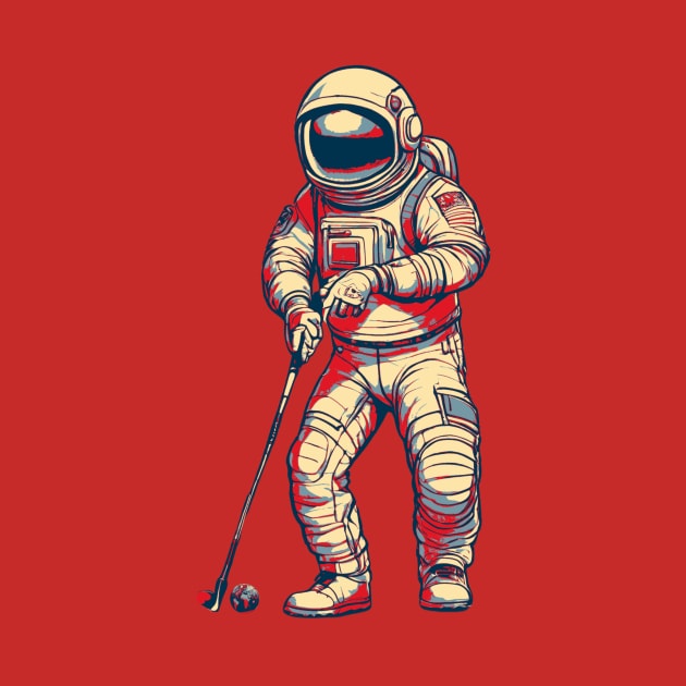 Astronaut Golf Player by DesignArchitect