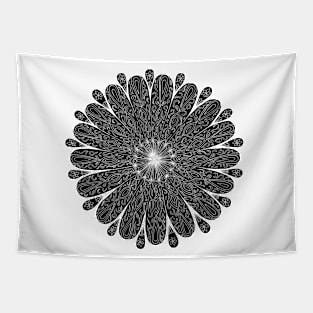 Flower Petal Mandala at Midnight Tapestry