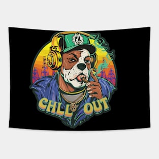 Pop Culture Dog in Hip Hop Gear Tapestry