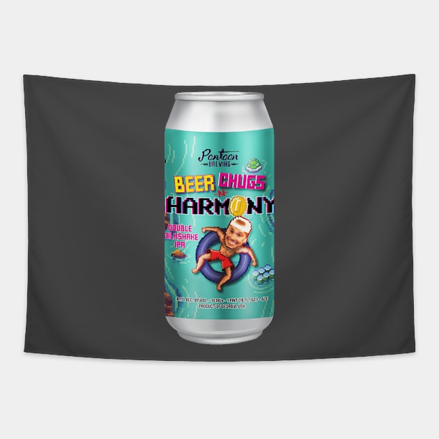 Beer Chugs-n-Harmony Can Art Tapestry by The BS Podcast Network