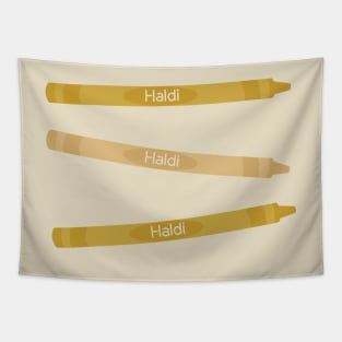 Yellow Haldi Crayons Tapestry