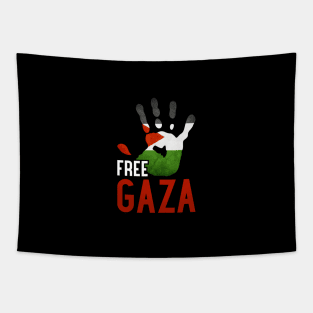 FREE GAZA - Freedom For Palestinian Flag Symbol Of Bravery Tapestry