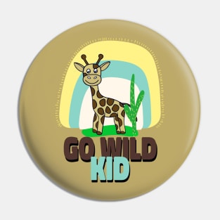 BABY Giraffe Art Go Wild Kid Giraffe Lover Pin