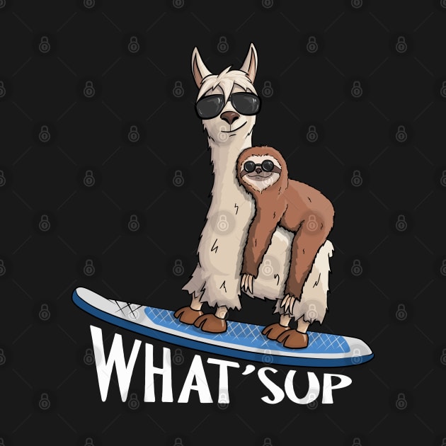 WHAT SUP Hipster Sloth & Llama Pun by SkizzenMonster