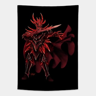 Red Dragon Knight - Fantasy Character Tapestry