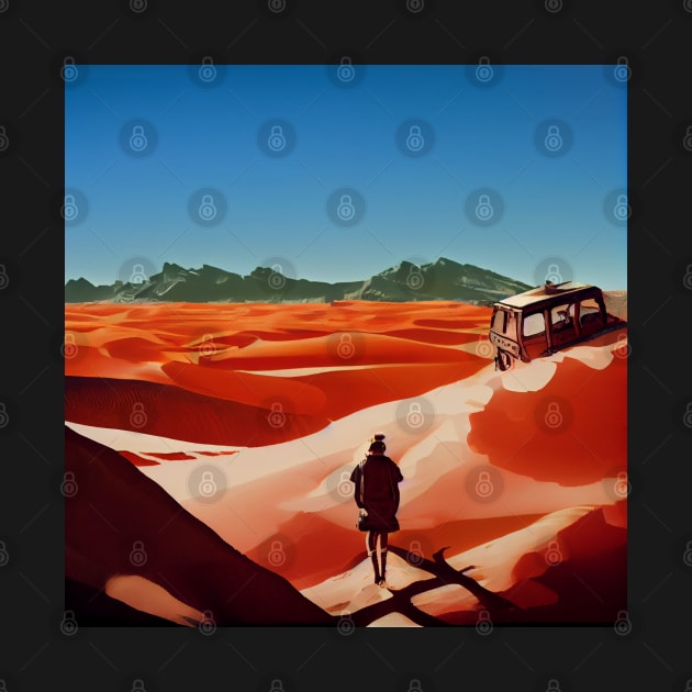 Lonely Man in a Desert by Legendary T-Shirts