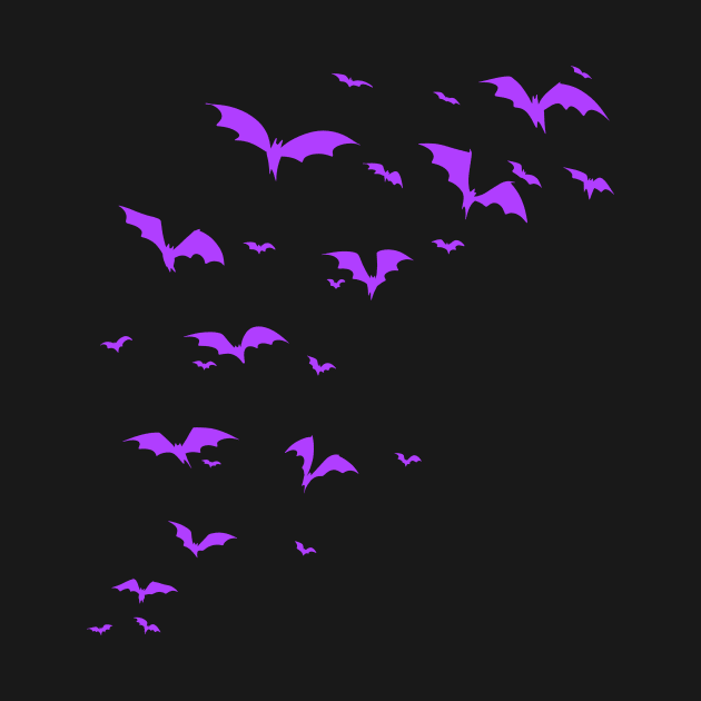 Purple Bat Colony Silhoueete by saradaboru