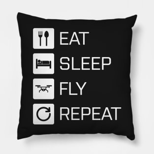 Eat Sleep Fly Repeat Pillow