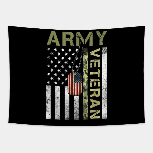 Love ARMY Veteran American Flag Tapestry by TuckerMcclainKNVUu