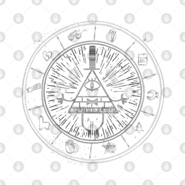 BILL CIPHER WHEEL BLack/White ( GRAVITY FALLS ) by pixtees