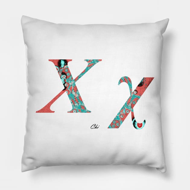 Chi Greek Alphabet Pillow by joancaronil