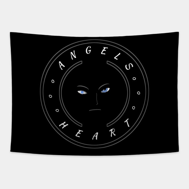 Black T-shirt. Heart angels Tapestry by Thanksgiving Shop 